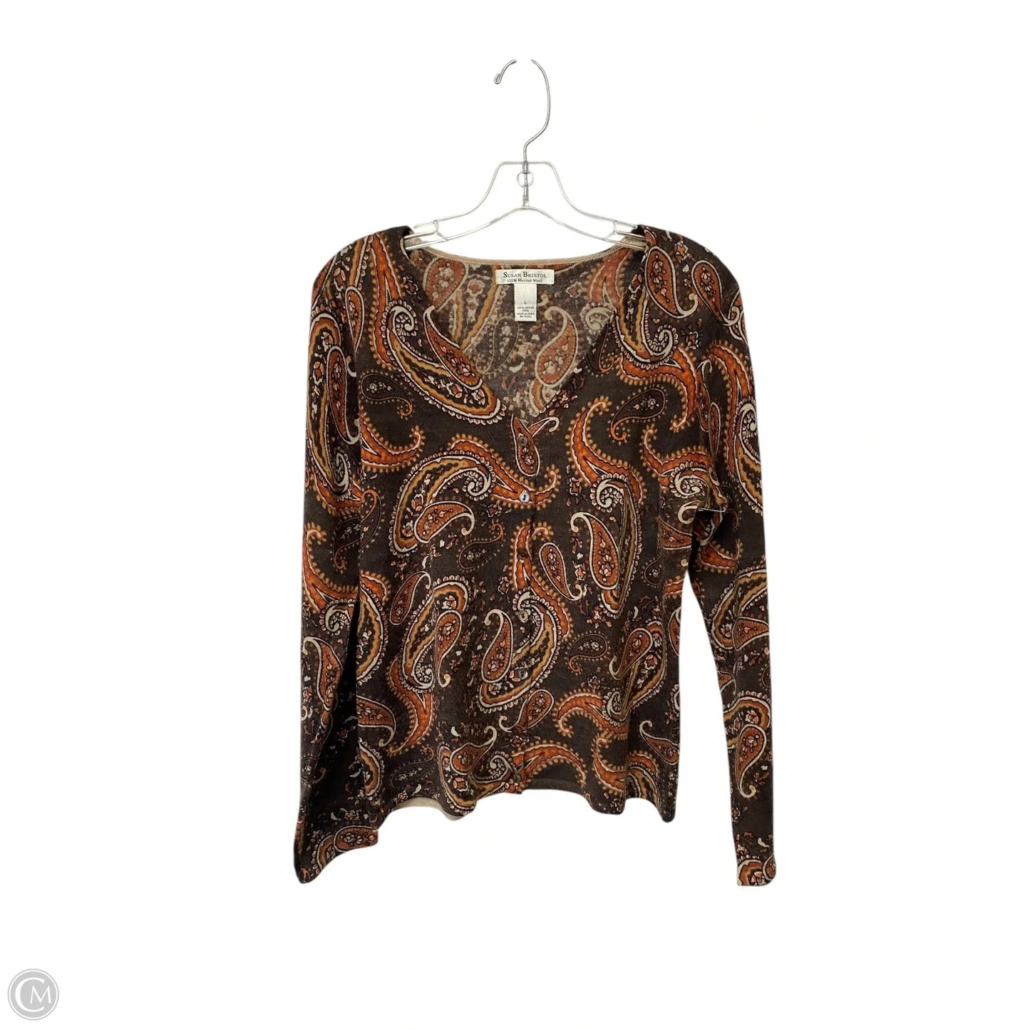 Cardigan By Clothes Mentor In Brown, Size: L