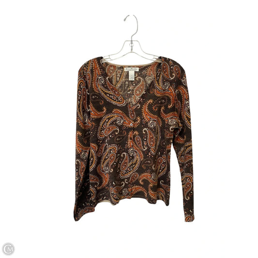 Cardigan By Clothes Mentor In Brown, Size: L