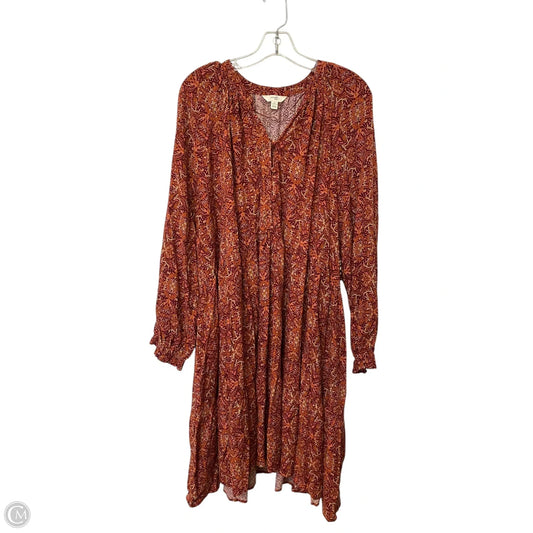 Dress Casual Midi By Terra & Sky In Brown, Size: 3x