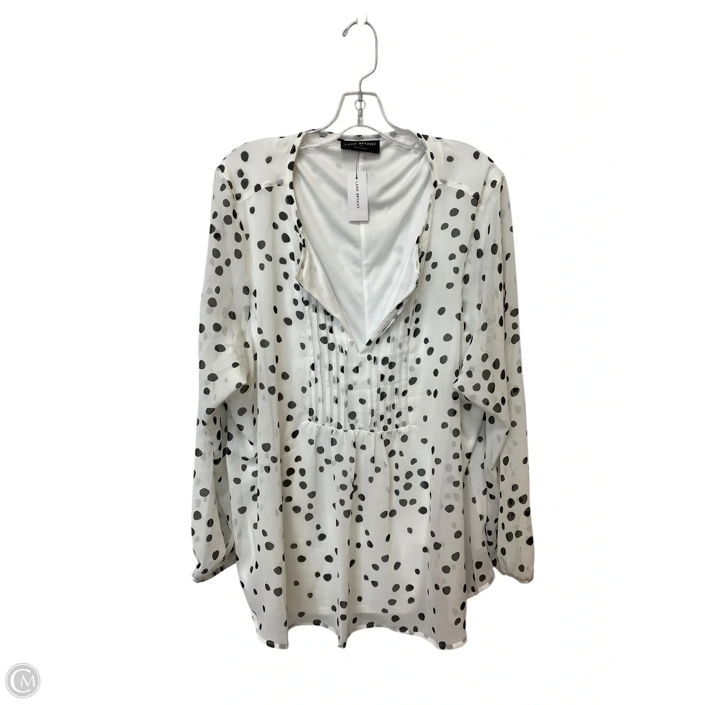 Top Long Sleeve By Lane Bryant In Polkadot Pattern, Size: 24