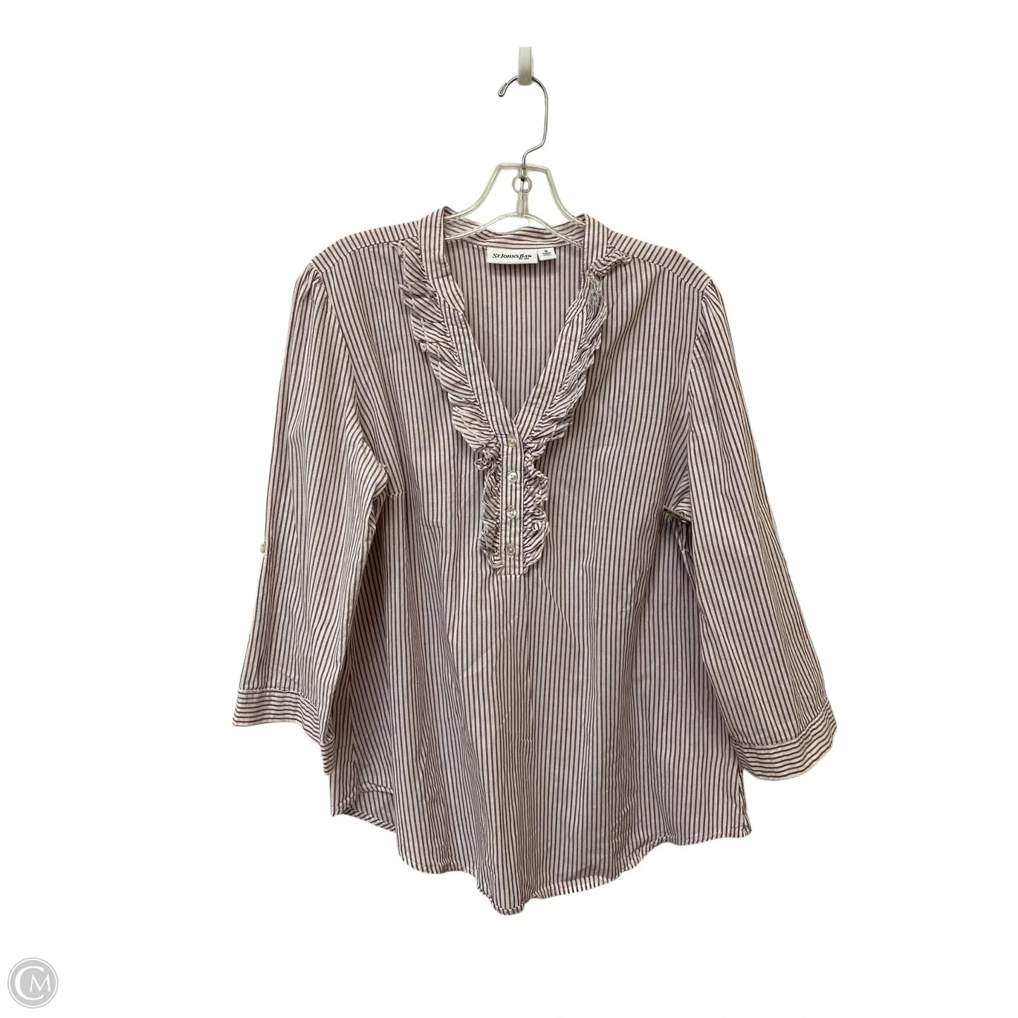 Top Long Sleeve Basic By St Johns Bay In Striped Pattern, Size: Xl