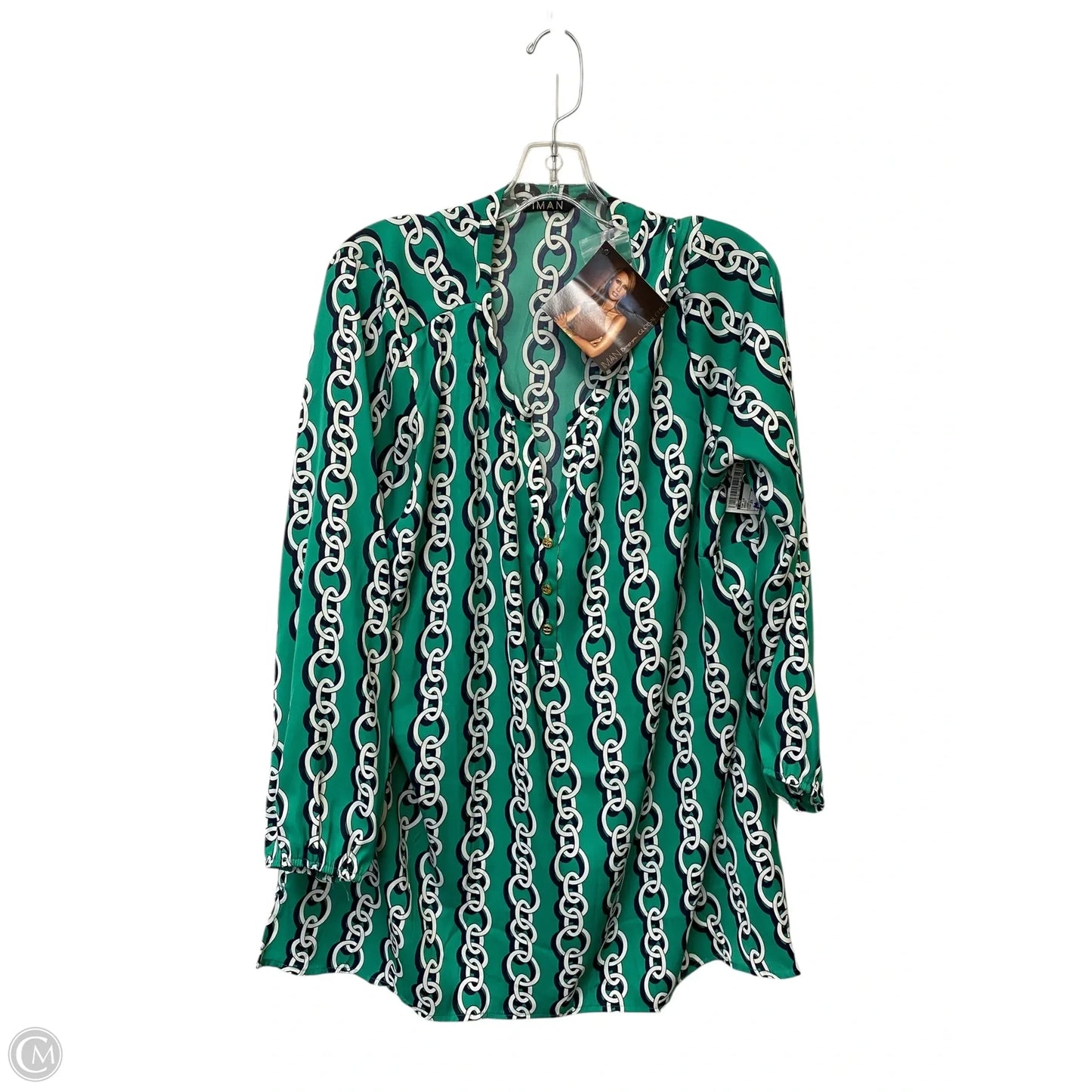 Top Long Sleeve By Cme In Green, Size: 2x