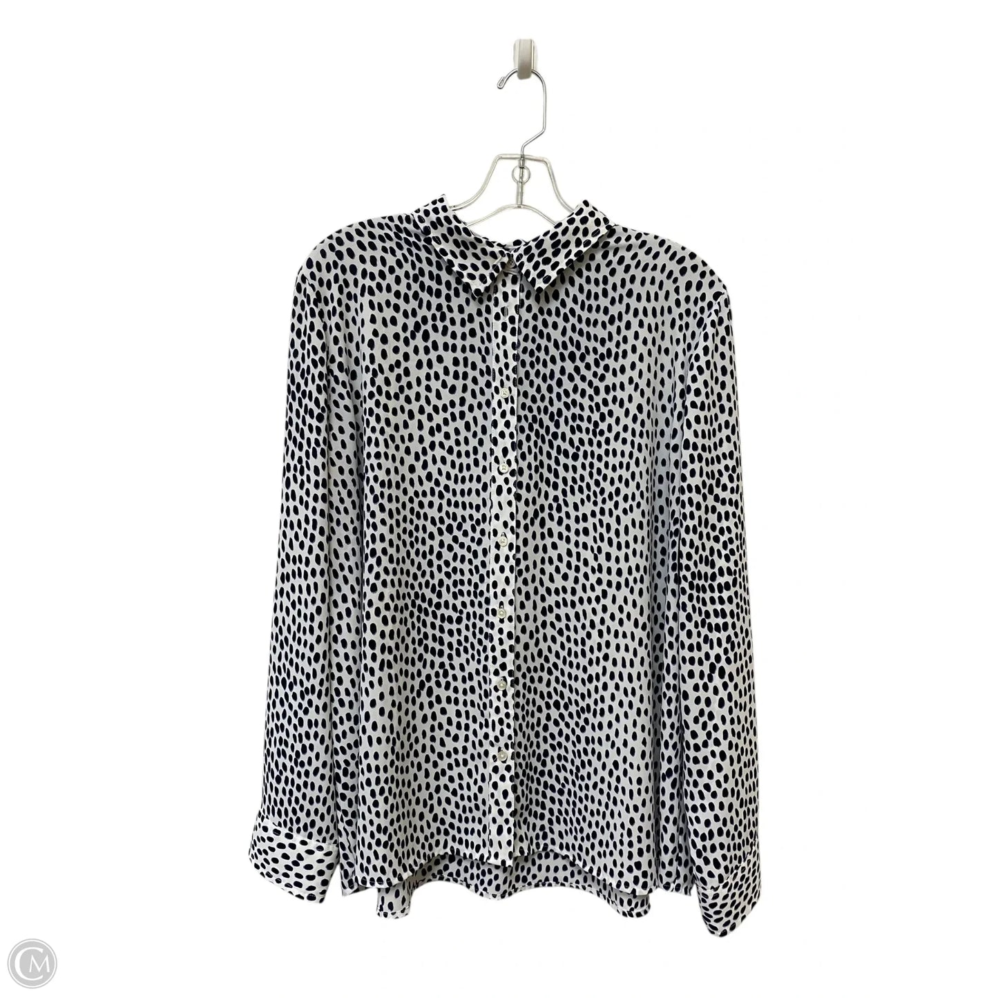 Top Long Sleeve By J. Crew In Polkadot Pattern, Size: 2x