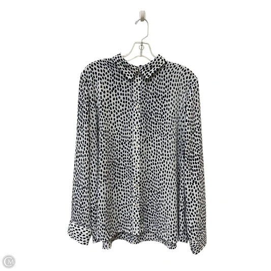 Top Long Sleeve By J. Crew In Polkadot Pattern, Size: 2x