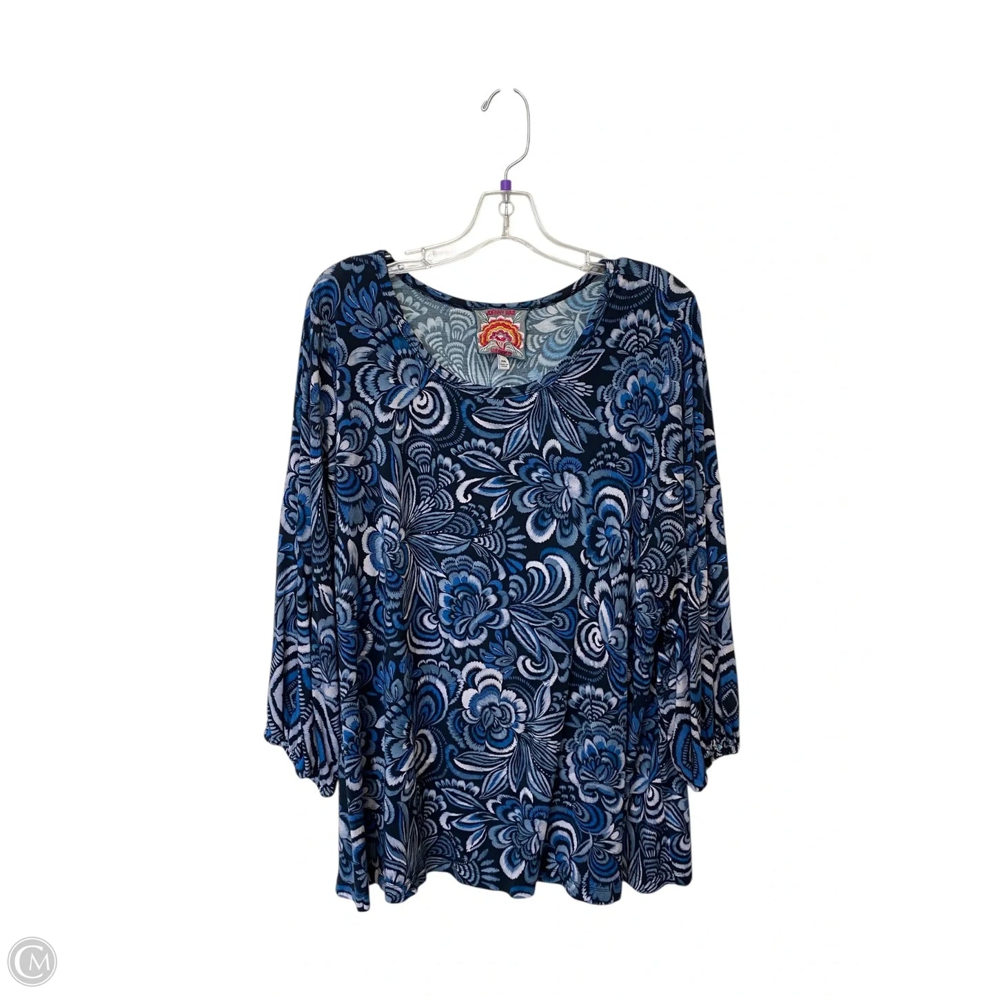 Top Long Sleeve By Johnny Was In Blue, Size: Xxl