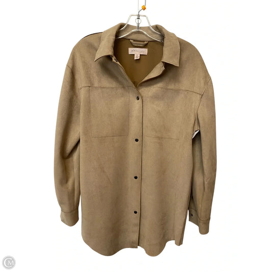 Jacket Shirt By Philosophy In Tan, Size: S