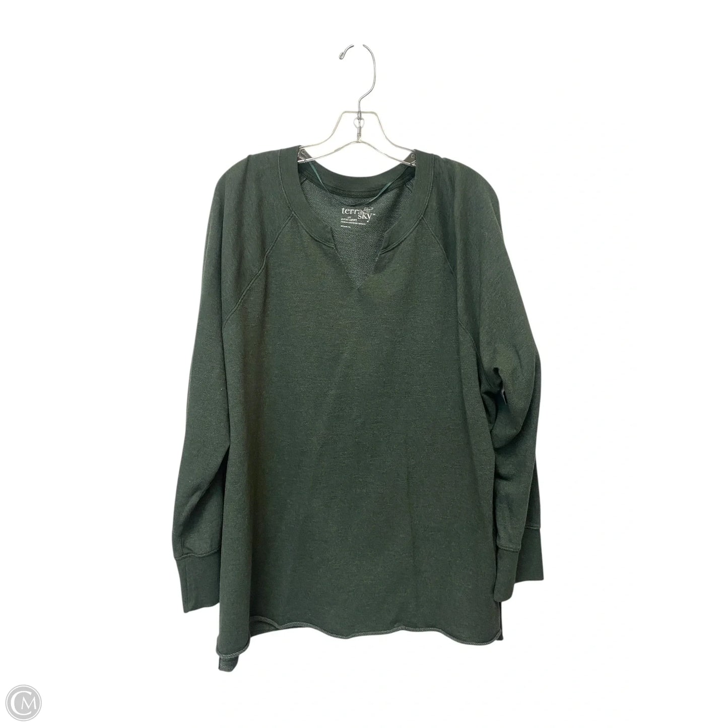 Top Long Sleeve Basic By Terra & Sky In Green, Size: 1x