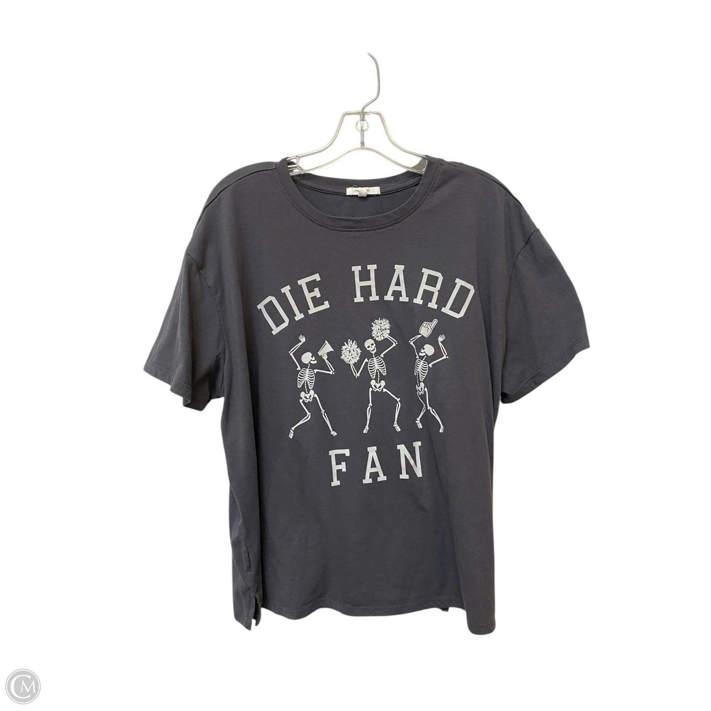 Top Short Sleeve By Maurices In Grey, Size: 1x