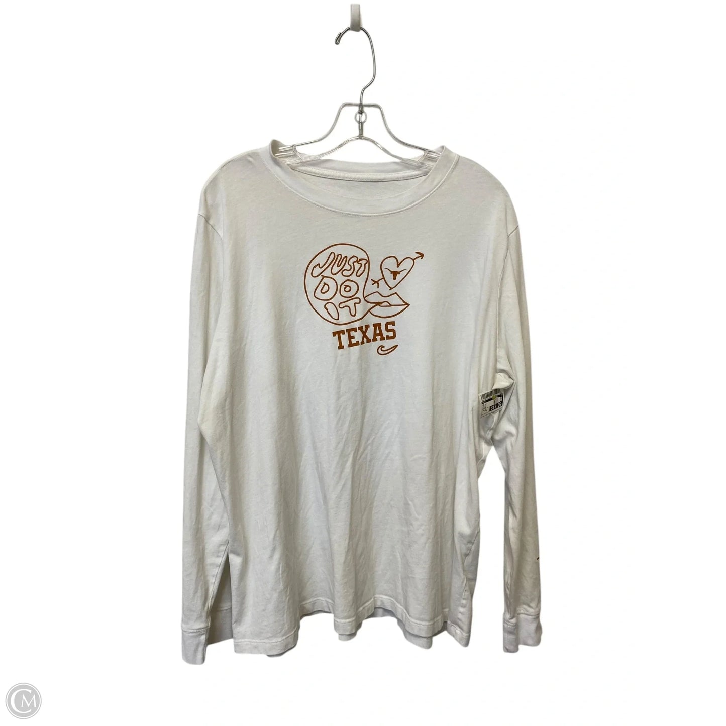 Top Long Sleeve By Nike In White, Size: Xxl