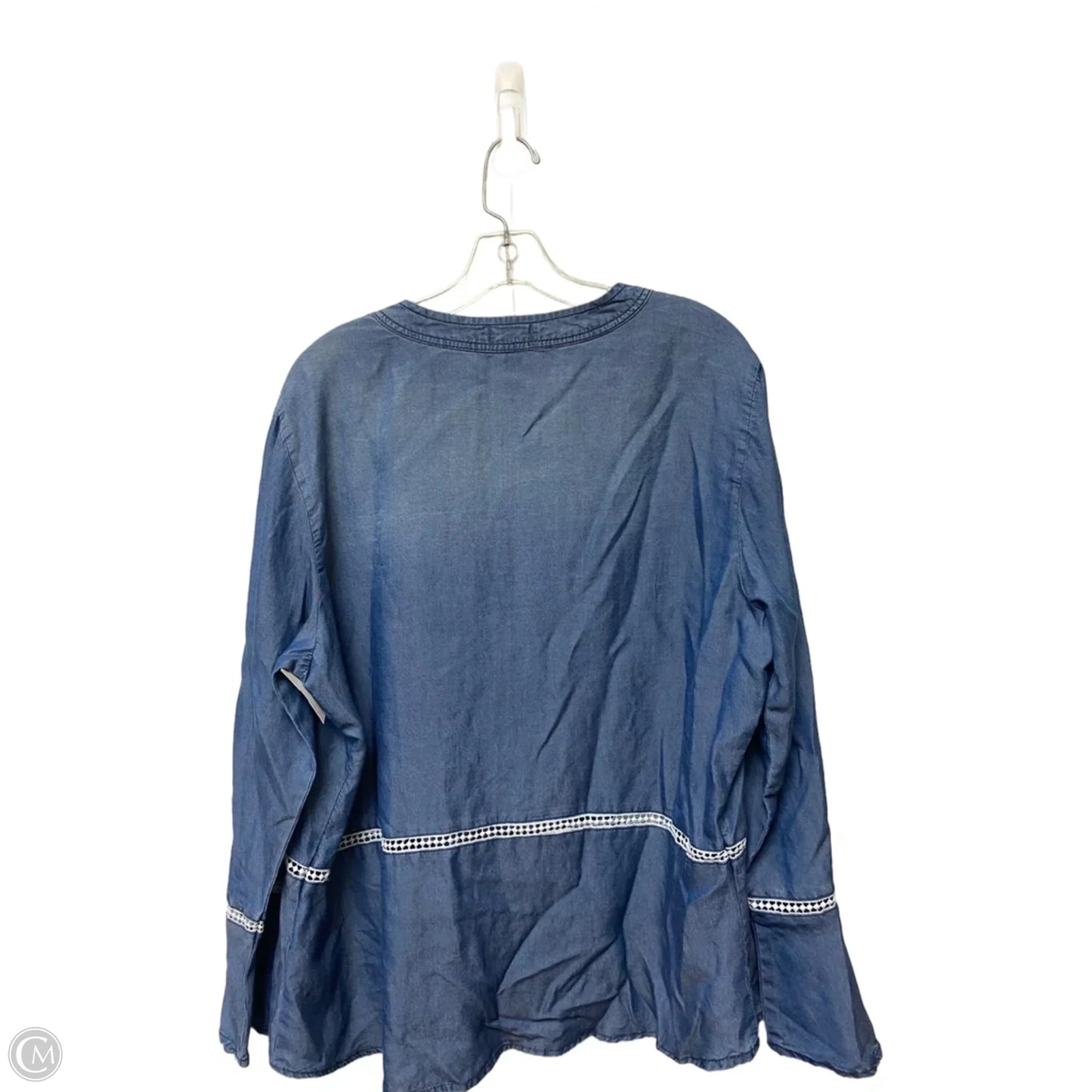 Top Long Sleeve Basic By Love Fire In Blue, Size: Xxl