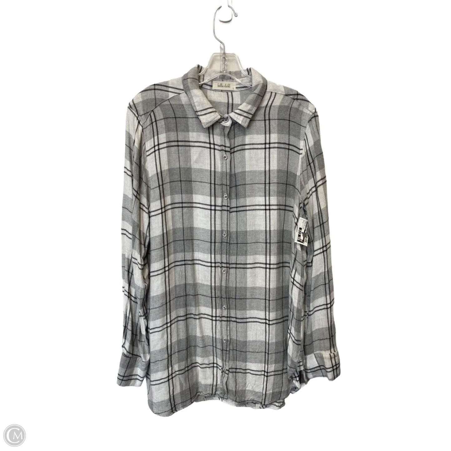 Top Long Sleeve By Bella Dahl In Plaid Pattern, Size: L