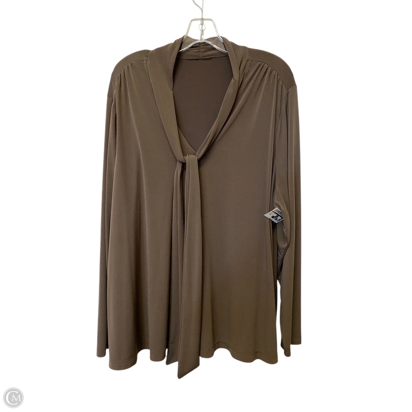 Top Long Sleeve Basic By Cme In Brown, Size: Xxl
