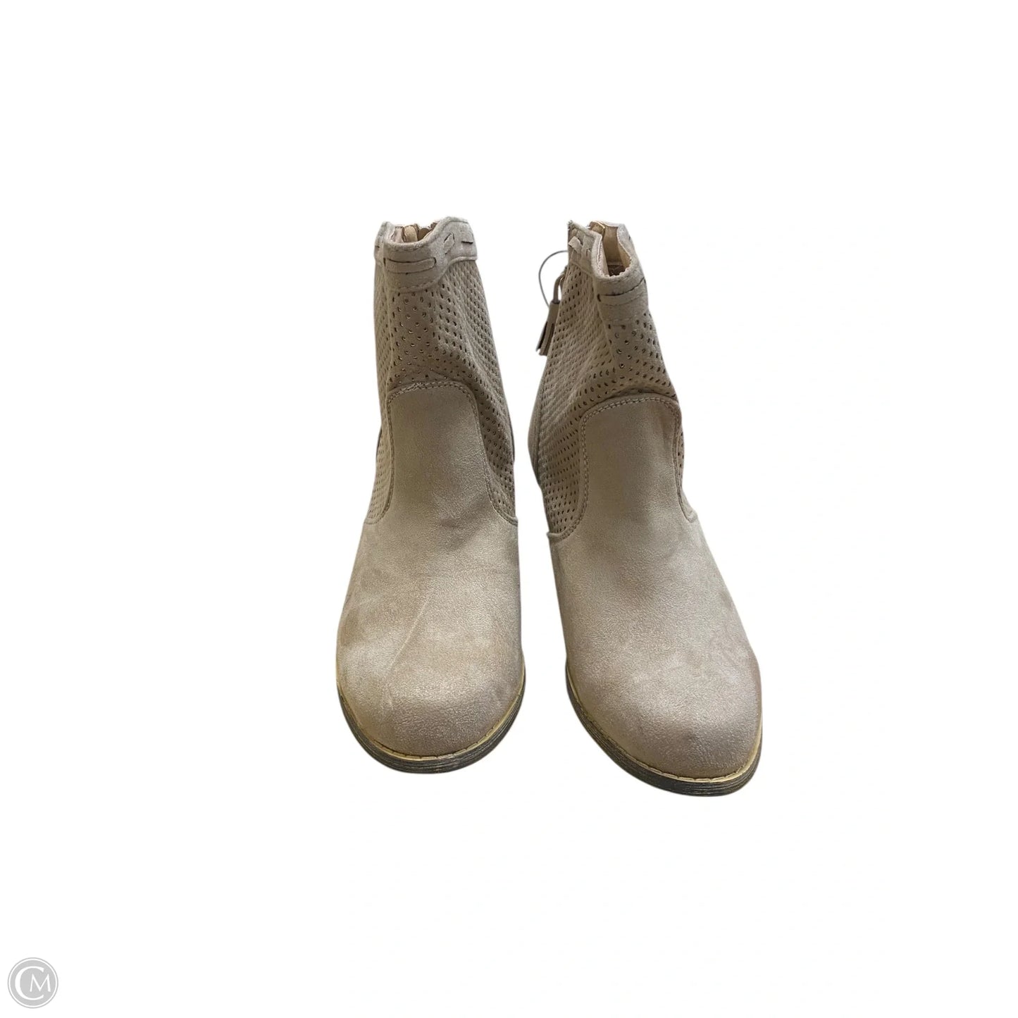 Boots Ankle Heels By Naughty Monkey In Tan, Size: 8