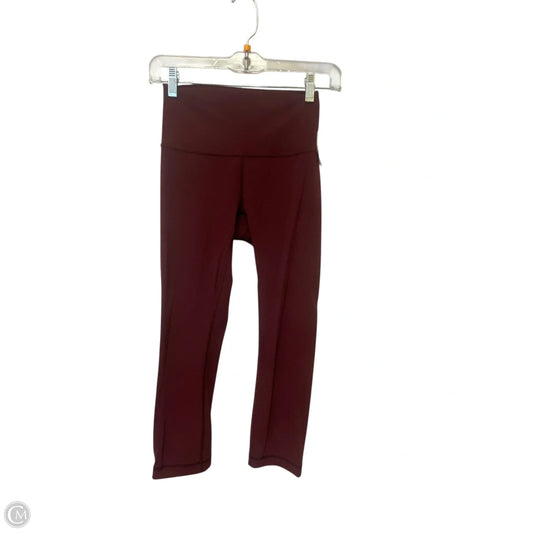 Athletic Leggings By Lululemon In Maroon, Size: 4