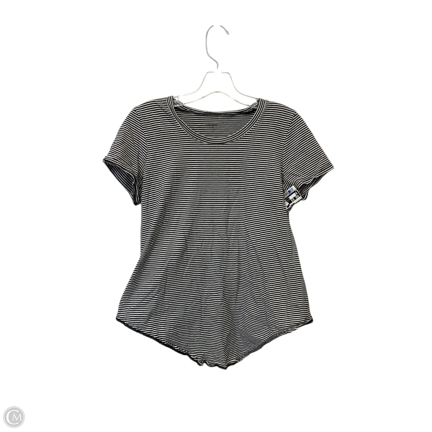 Top Short Sleeve Basic By Madewell In Striped Pattern, Size: M