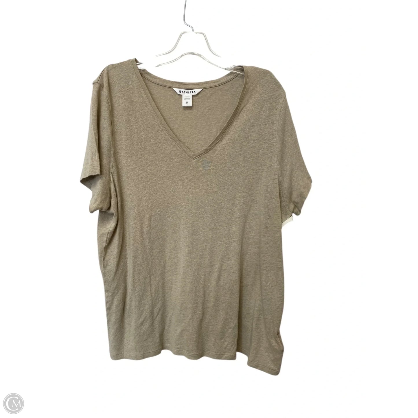 Top Short Sleeve Basic By Athleta In Tan, Size: Xl