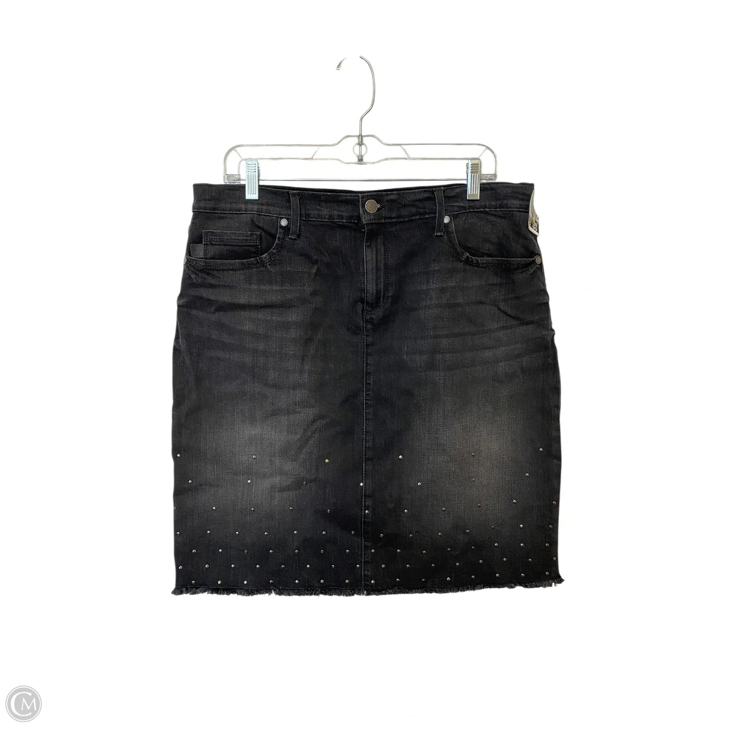 Skirt Designer By Karl Lagerfeld In Black Denim, Size: 12