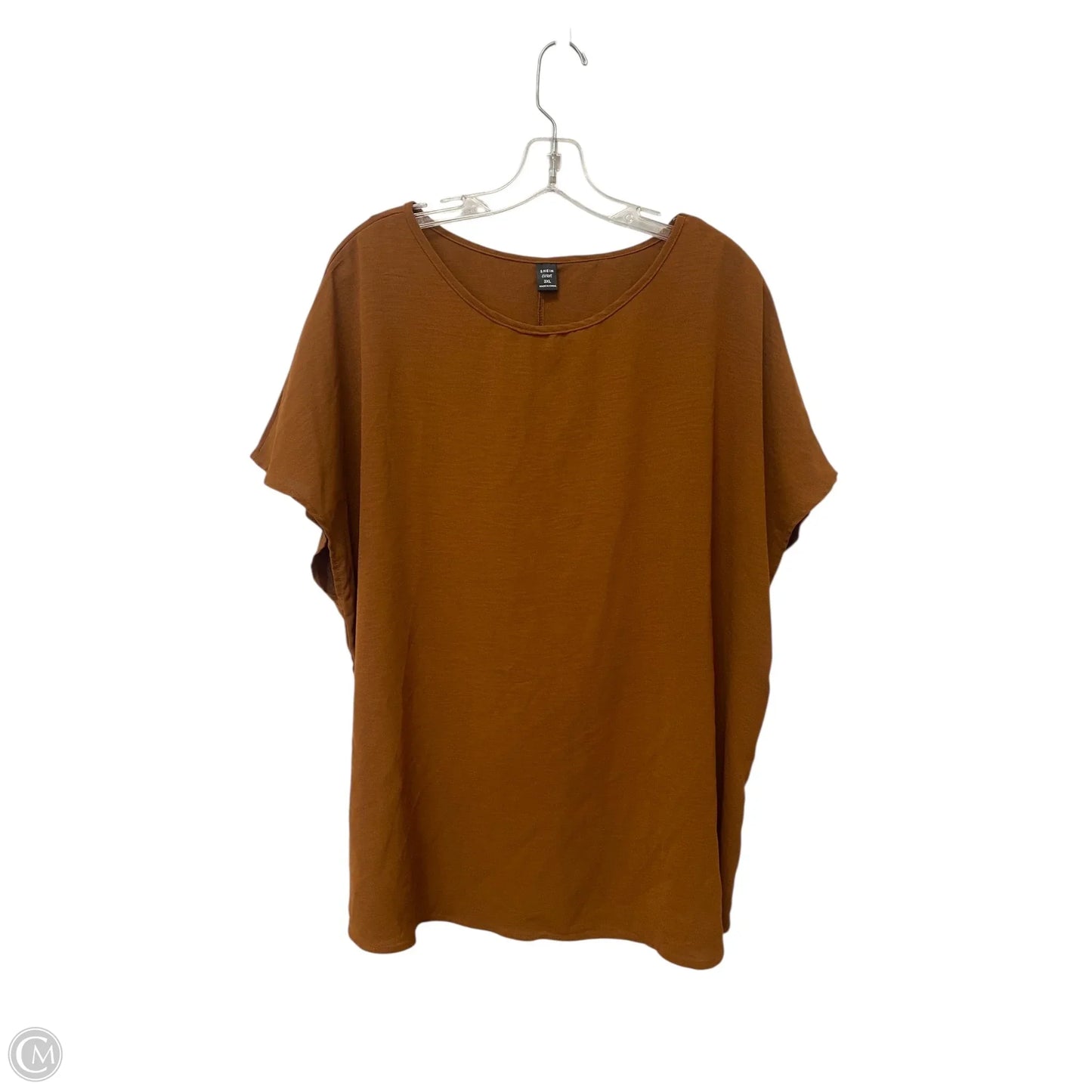 Top Short Sleeve Basic By Shein In Brown, Size: 3x