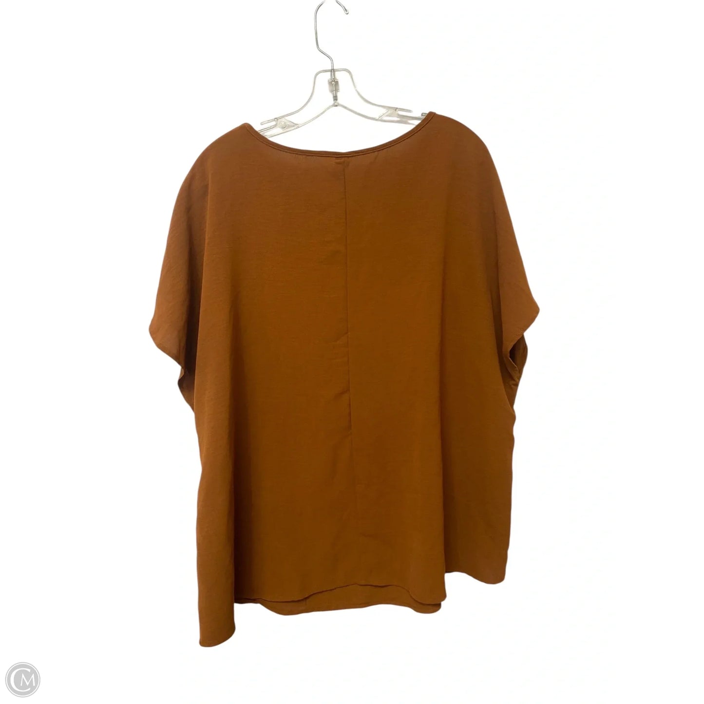 Top Short Sleeve Basic By Shein In Brown, Size: 3x