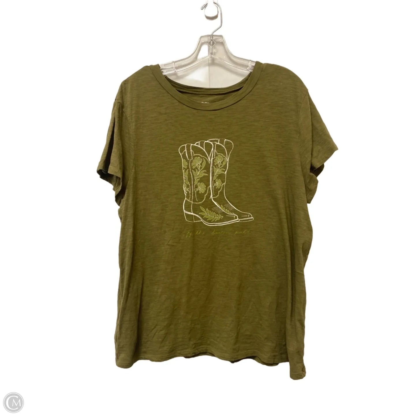 Top Short Sleeve By Loft In Green, Size: Xl