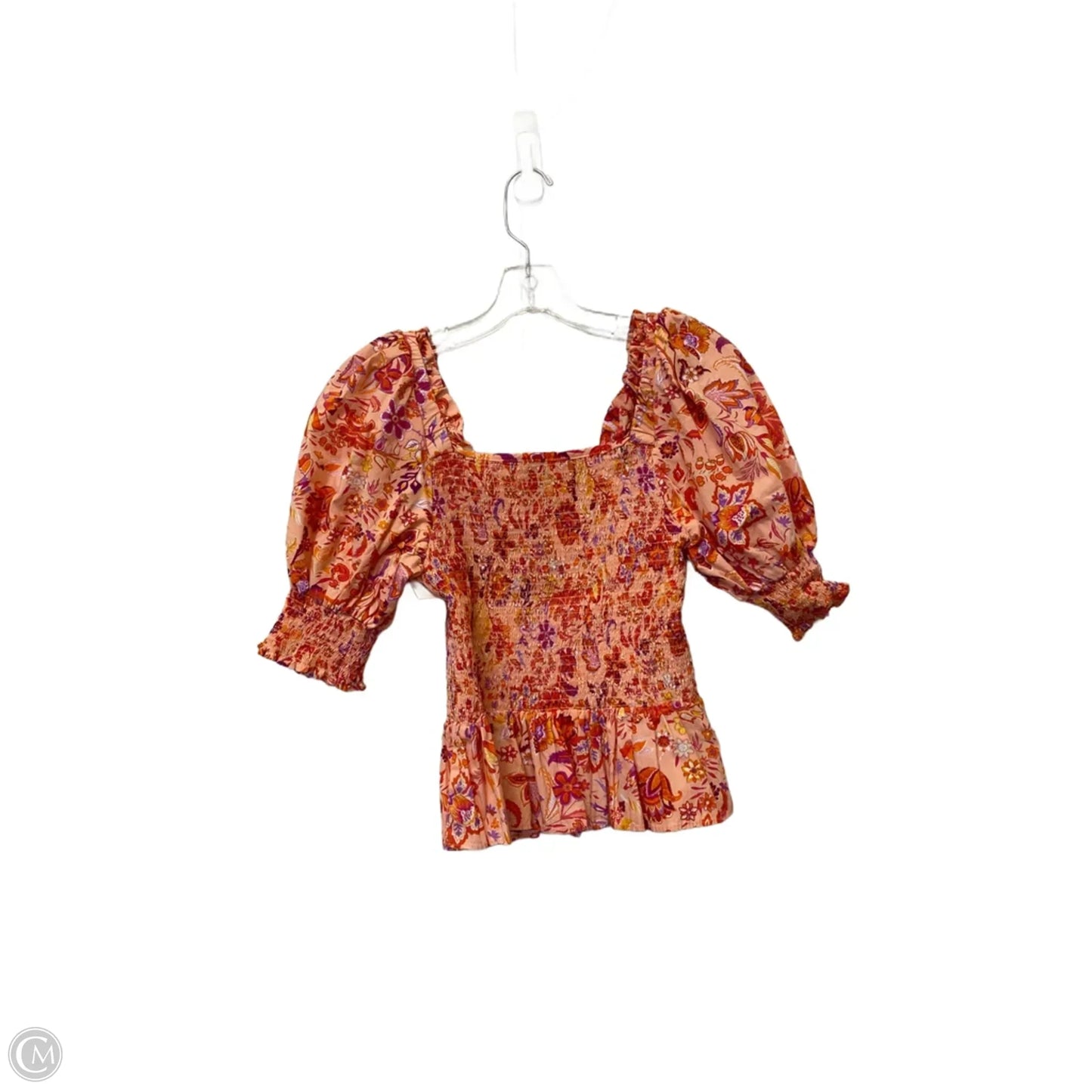 Top Short Sleeve By Cece In Floral Print, Size: M