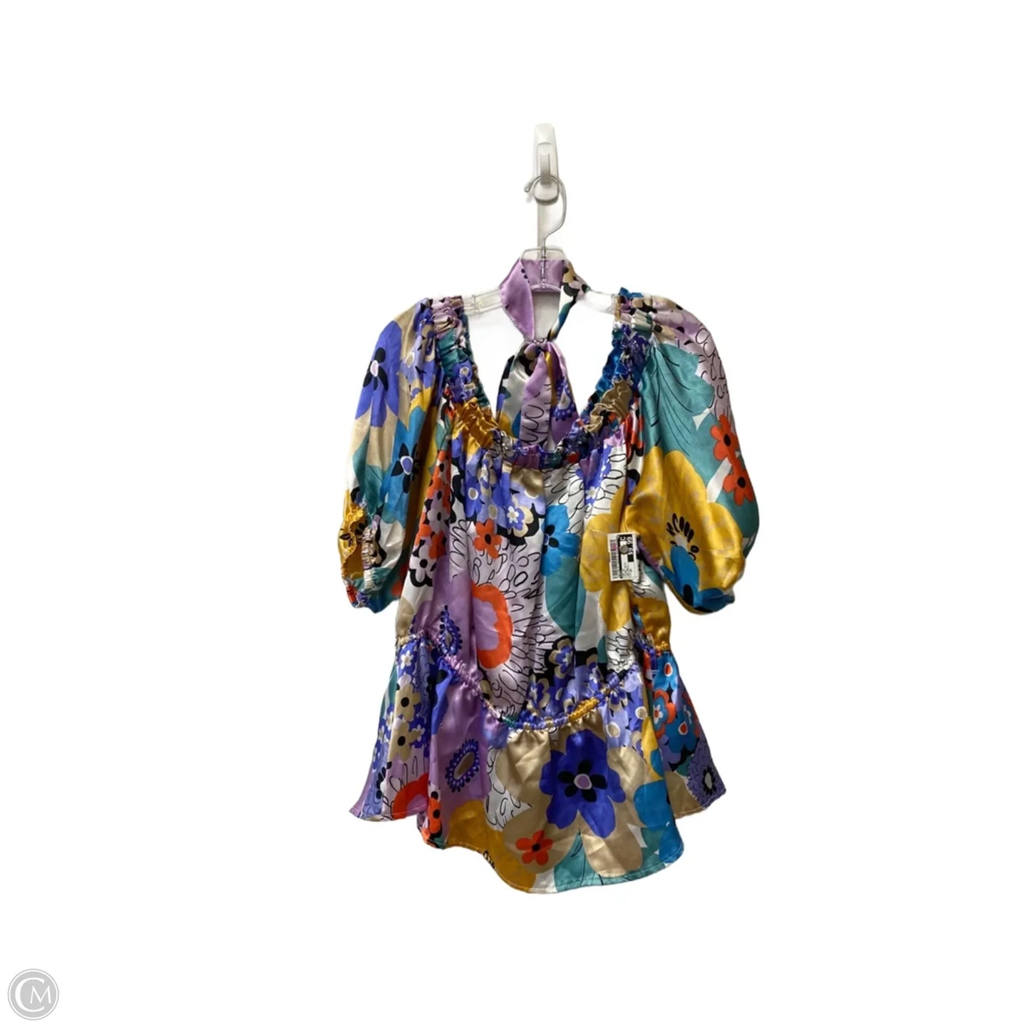 Top Short Sleeve By Cato In Floral Print, Size: 24