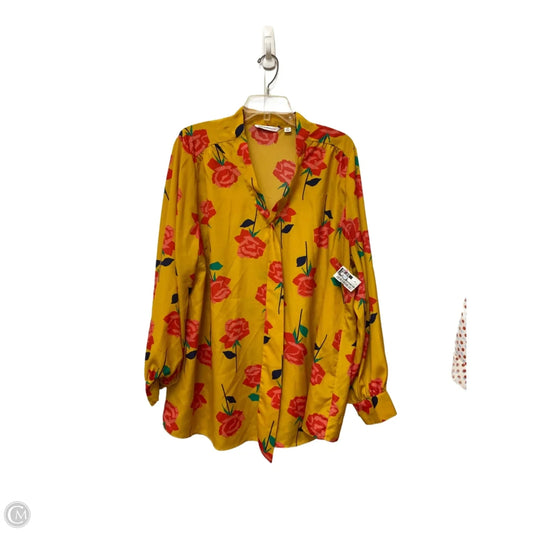 Top Long Sleeve By Isaac Mizrahi Live Qvc In Floral Print, Size: 2x