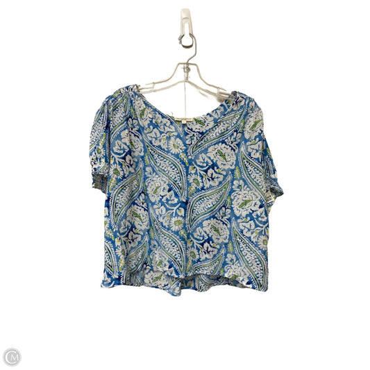 Top Short Sleeve By Christian Siriano In Blue, Size: L
