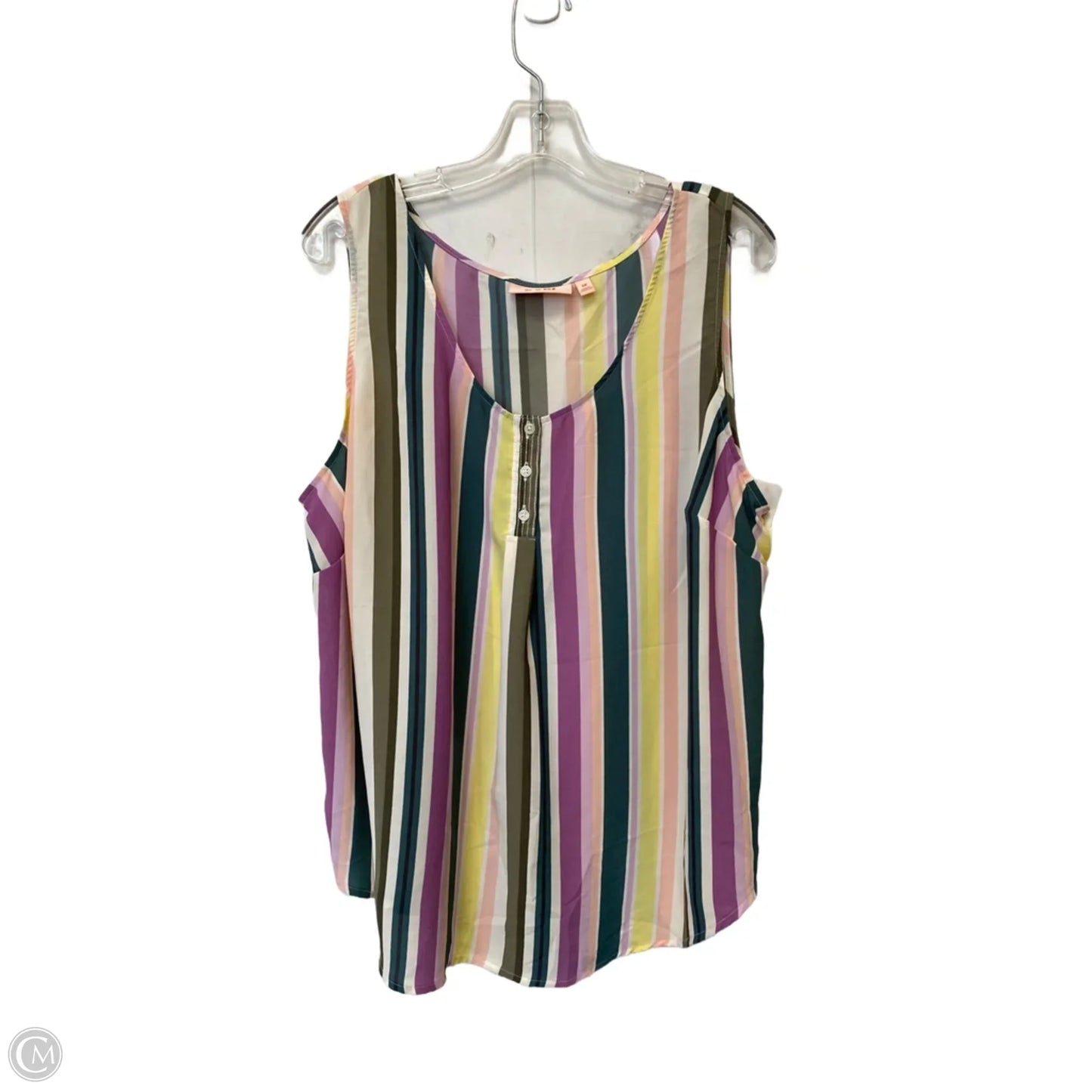 Top Sleeveless By Evri In Striped Pattern, Size: 1x