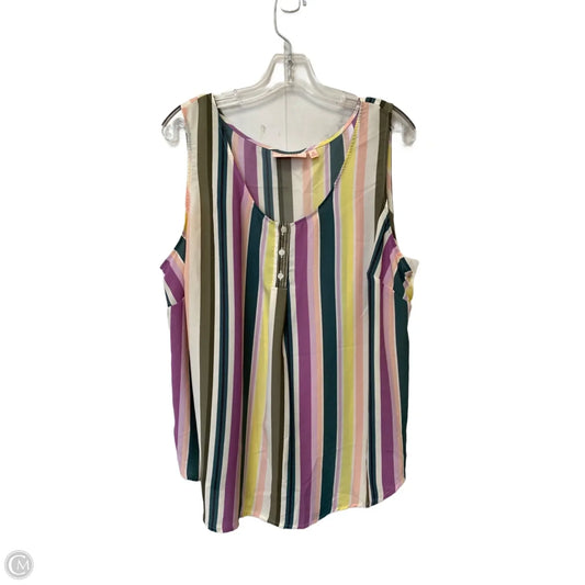 Top Sleeveless By Evri In Striped Pattern, Size: 1x