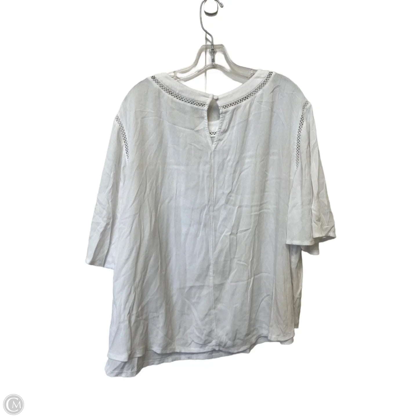 Top Short Sleeve By Ava & Viv In White, Size: 3x