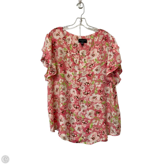 Top Short Sleeve By Premise In Pink, Size: 2x