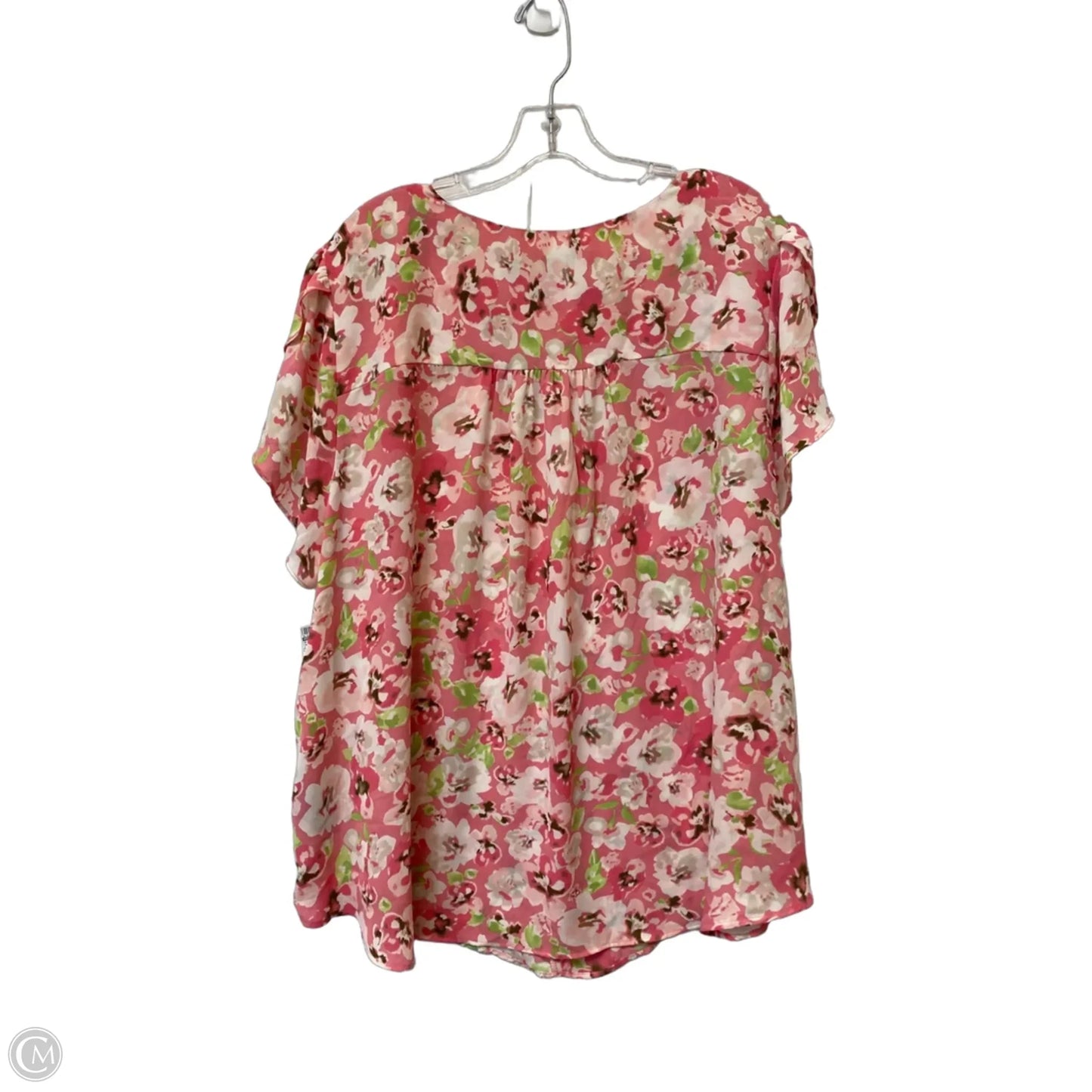 Top Short Sleeve By Premise In Pink, Size: 2x