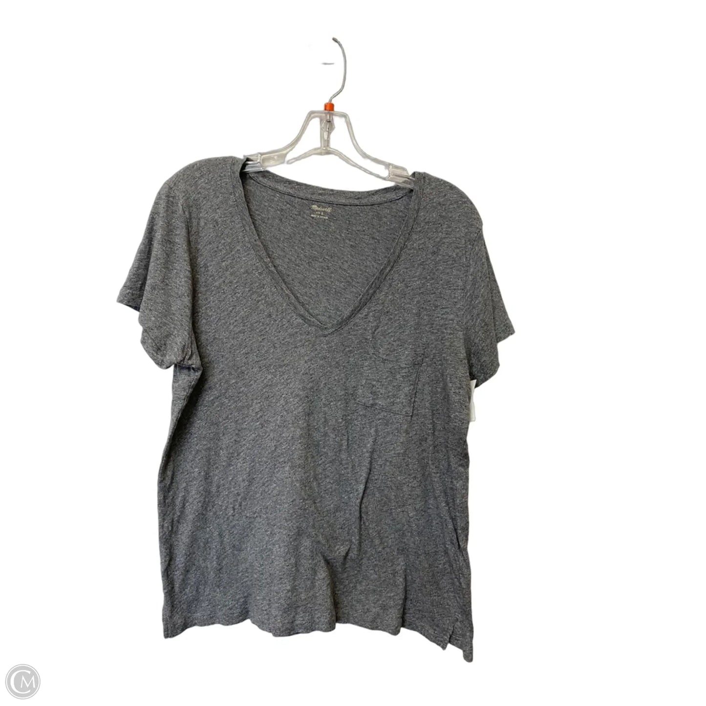 Top Short Sleeve Basic By Madewell In Grey, Size: L