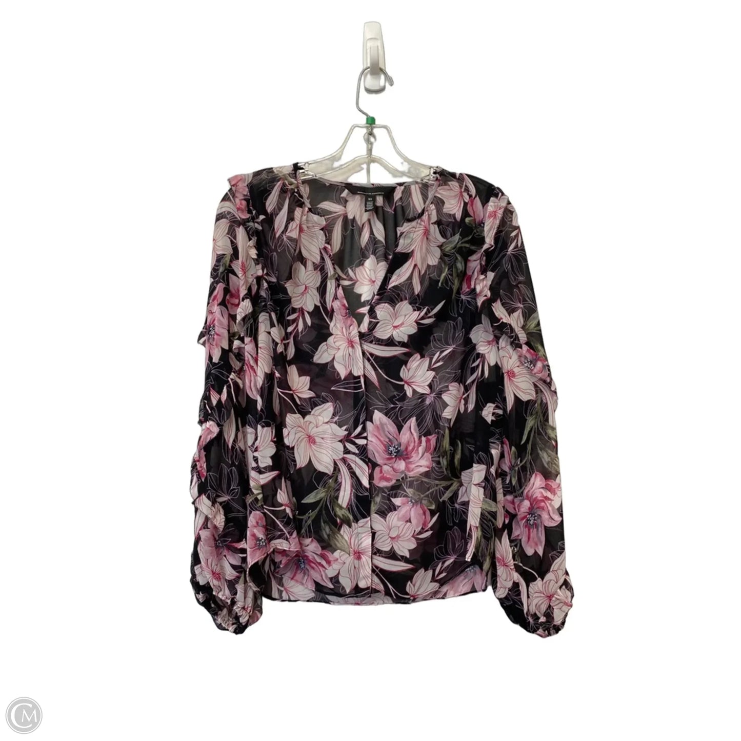 Top Long Sleeve By White House Black Market In Floral Print, Size: Xs