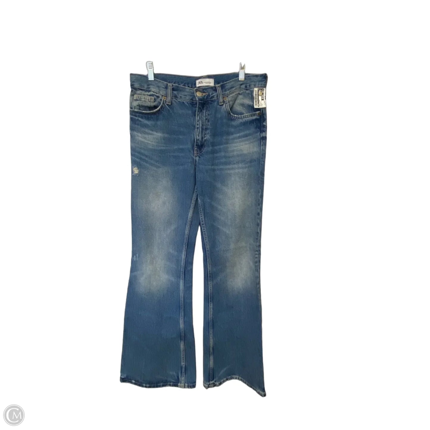 Jeans Flared By Zara In Blue Denim, Size: 6
