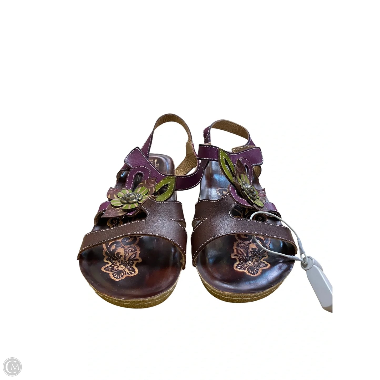 Sandals Heels Wedge By Spring Step In Floral Print, Size: 9
