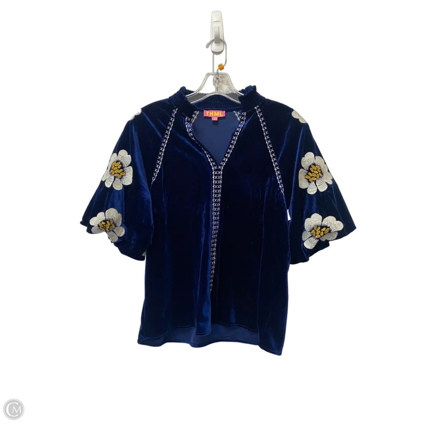 Top Short Sleeve By Thml In Blue, Size: S
