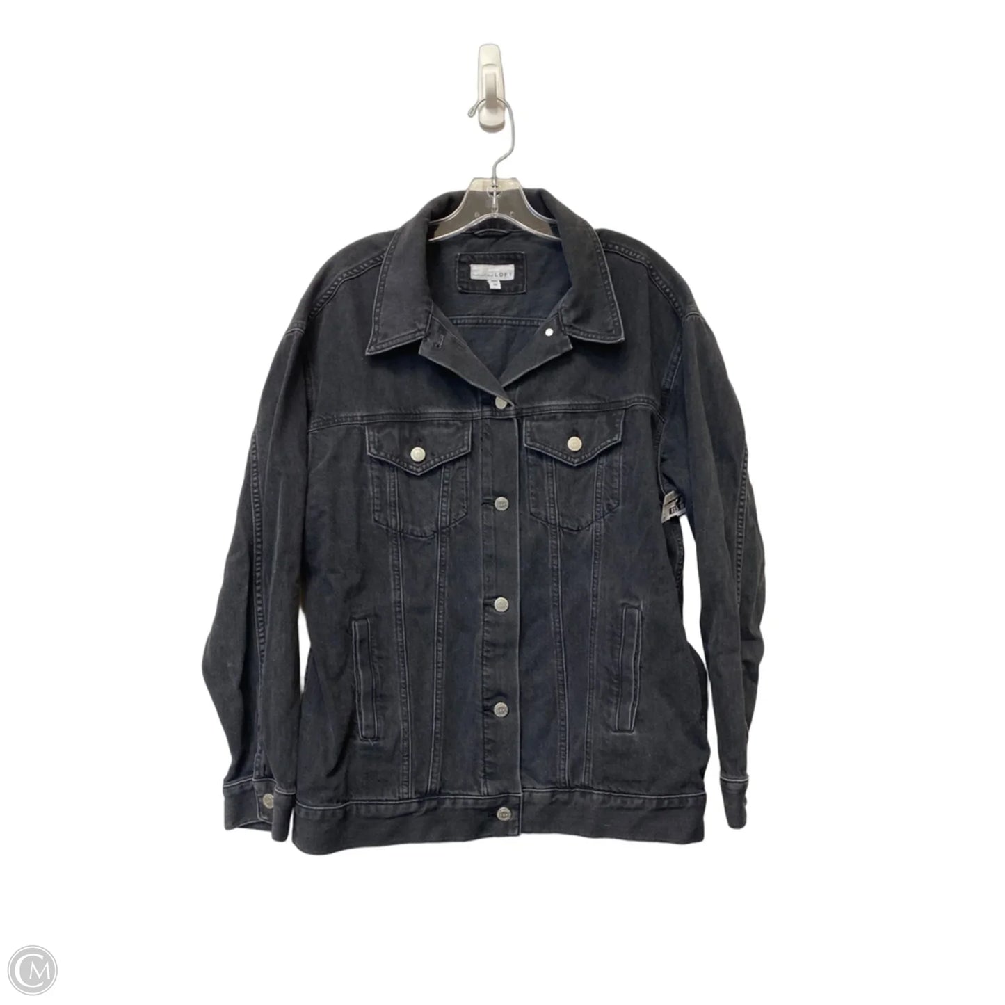 Jacket Denim By Loft In Black Denim, Size: M