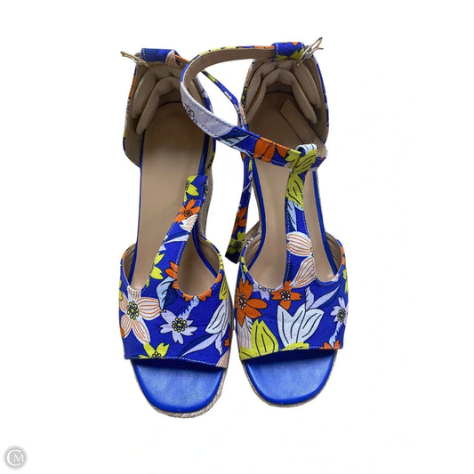Sandals Heels Wedge By Cme In Floral Print, Size: 7.5