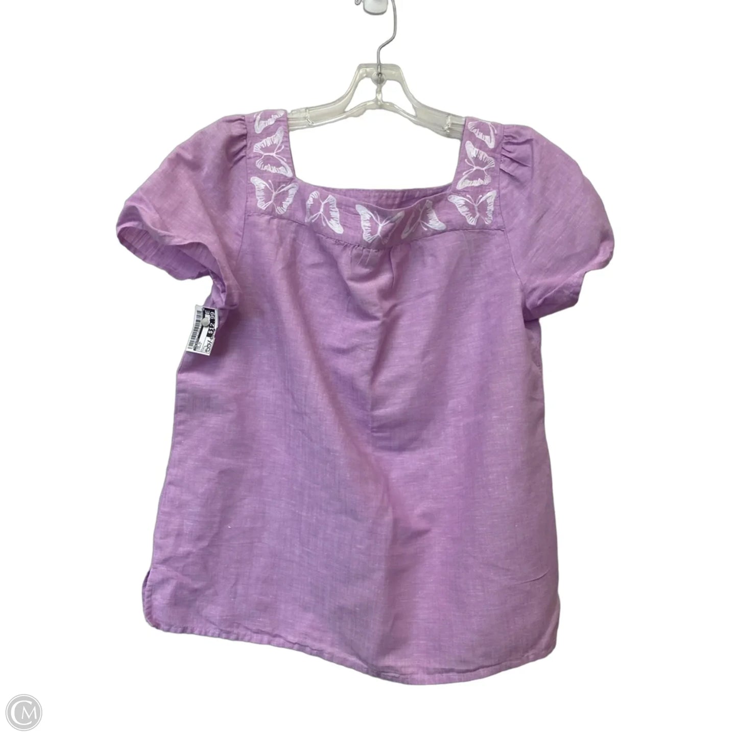 Top Short Sleeve By Talbots In Purple, Size: L