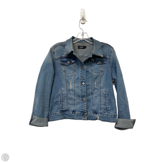 Jacket Denim By Earl Jean In Blue Denim, Size: M