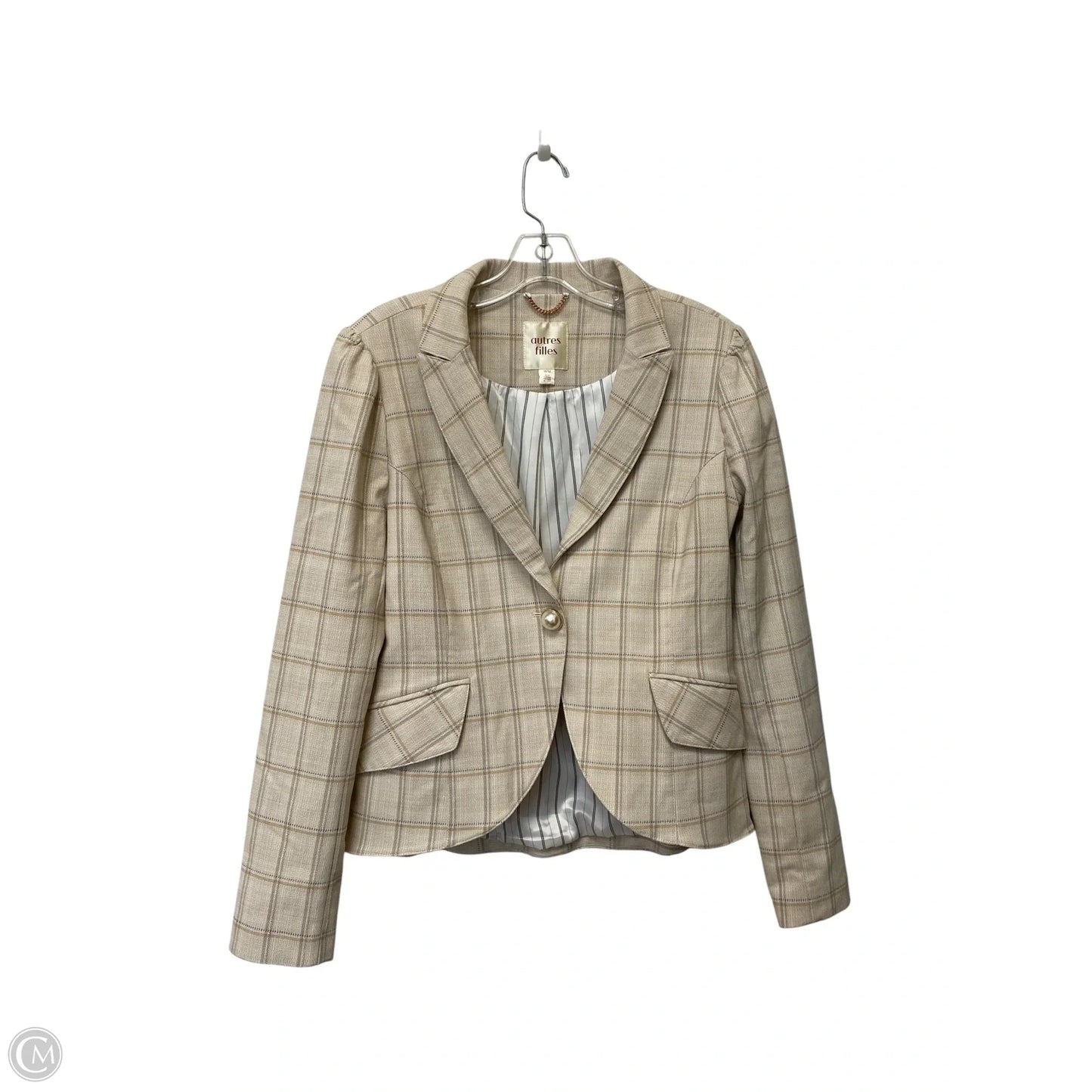 Blazer By Clothes Mentor In Tan, Size: M