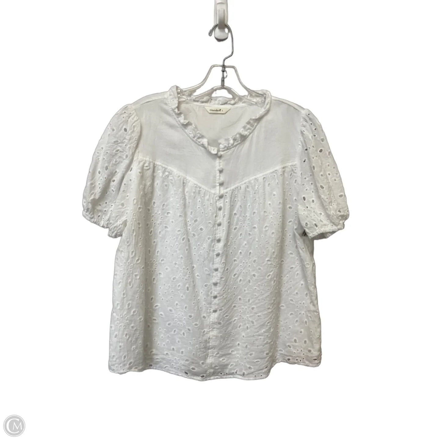 Top Short Sleeve By Clothes Mentor In White, Size: L