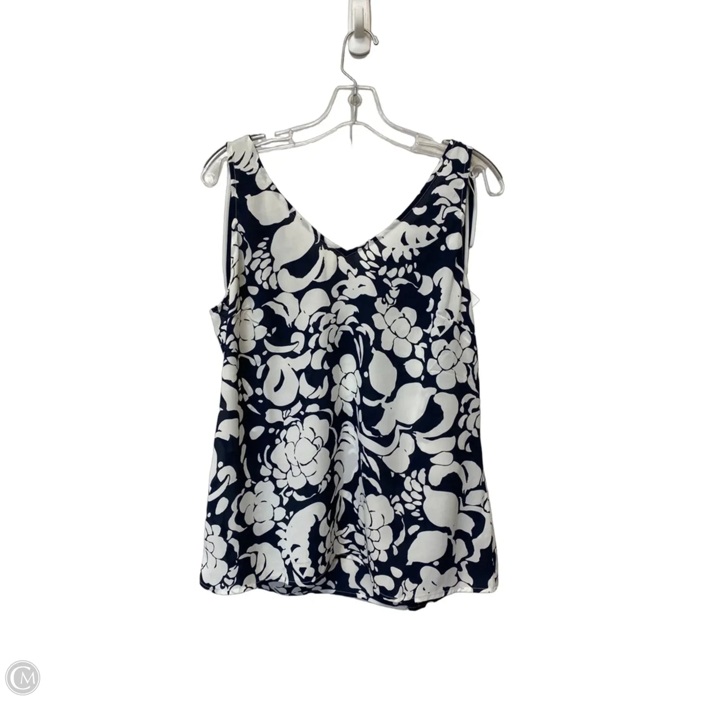 Top Sleeveless By Cabi In Blue & White, Size: M