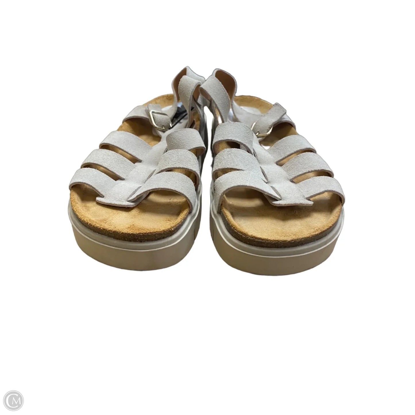 Sandals Flats By Clothes Mentor In Cream, Size: 9