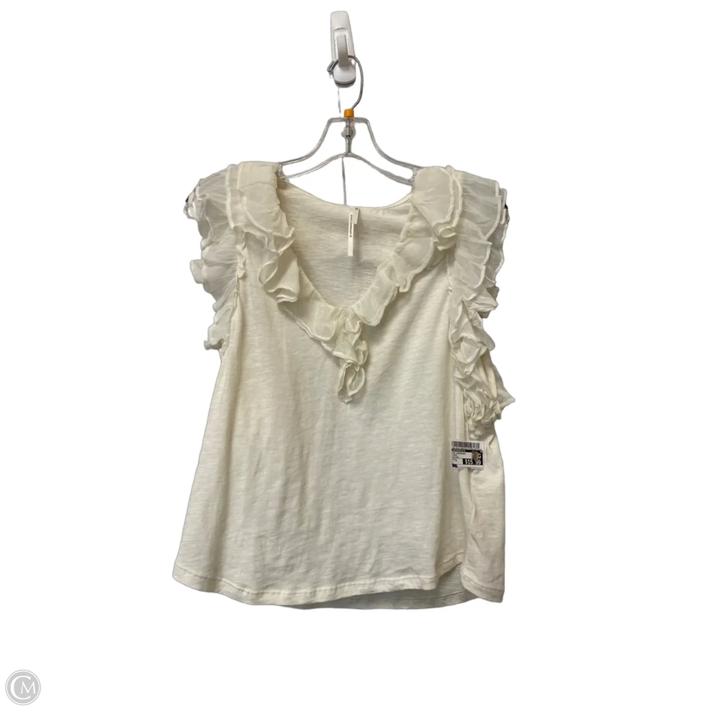 Top Sleeveless By Anthropologie In Cream, Size: S