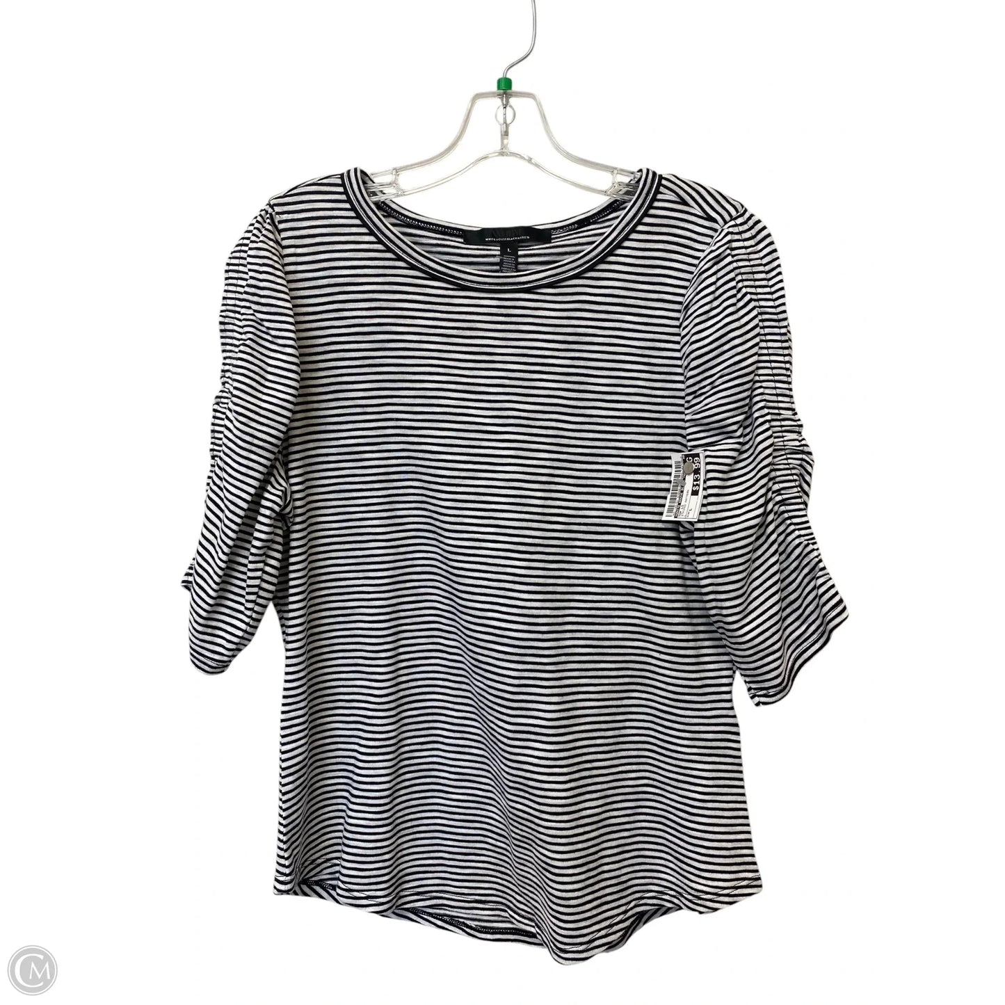 Top Long Sleeve By White House Black Market In Striped Pattern, Size: L
