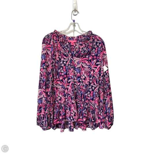 Top Long Sleeve Designer By Lilly Pulitzer In Floral Print, Size: M