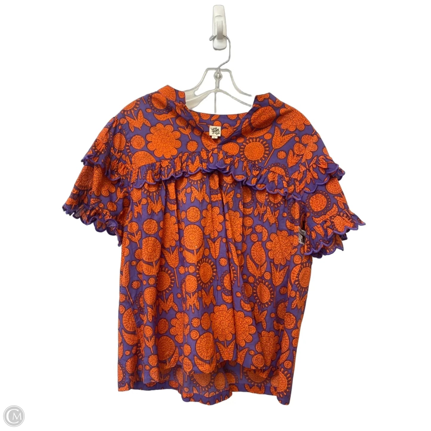 Top Short Sleeve By Ivy Jane In Floral Print, Size: L